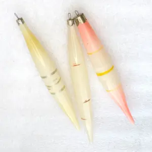 Set of 3 Vintage Glass Christmas Ornaments USSR Tree Antique Decor Icicle