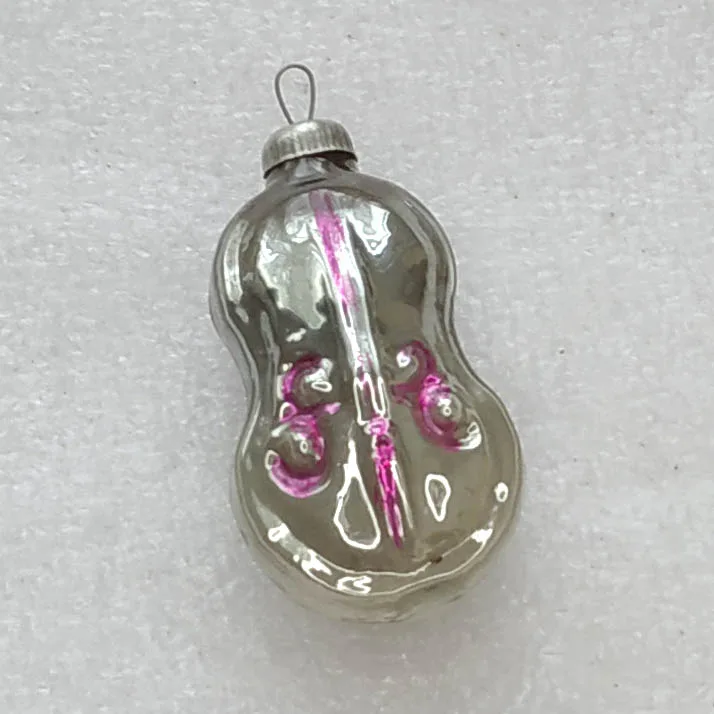 Vintage Mercury Glass Christmas Ornament USSR Tree Antique Decor Old Violin