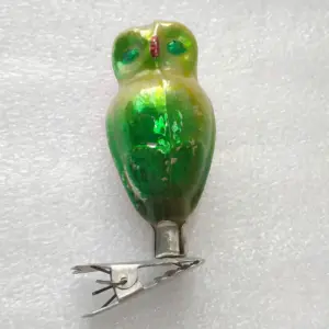 Vintage Mercury Glass Christmas Ornament USSR Tree Antique Decor Old Owl