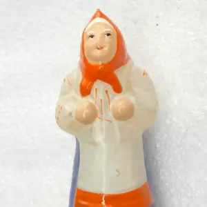 Vintage Glass Christmas USSR Ornament Antique Babka