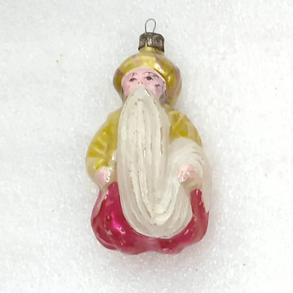 Vintage Silver Glass Christmas USSR Ornament Antique Sultan