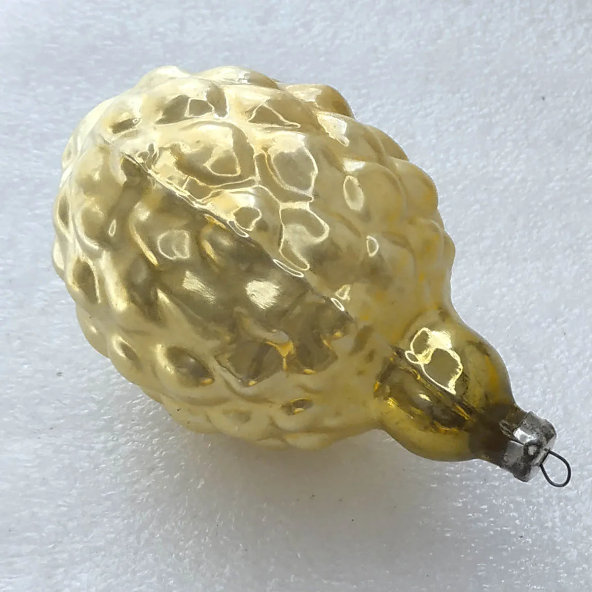 Vintage Silver Glass Christmas USSR Ornament Antique Pineapple