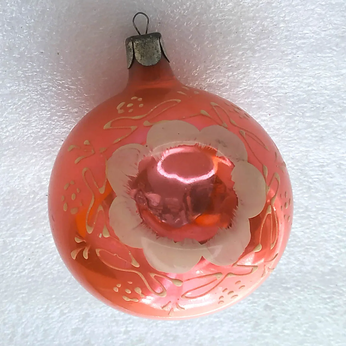 Vintage Silver Glass Christmas USSR Ornament Antique Decor Lantern