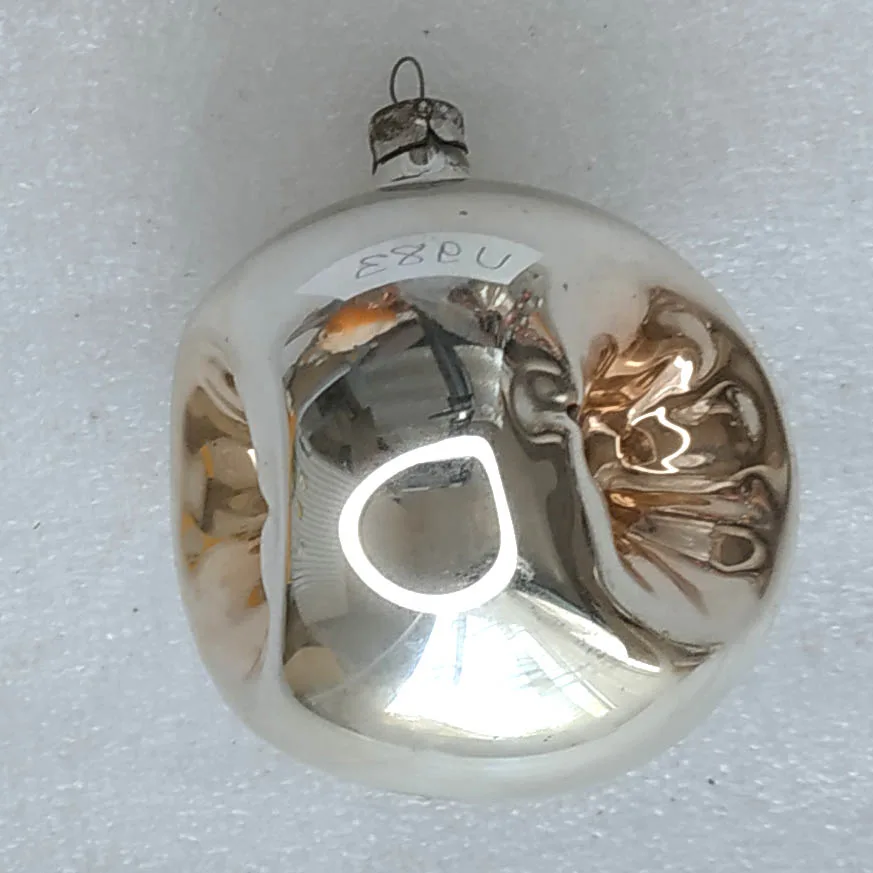 Vintage Silver Glass Christmas USSR Ornaments Antique Lantern