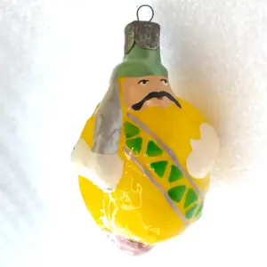 USSR Glass Hand Painted Christmas Ornament Prince Lemon Reproduction