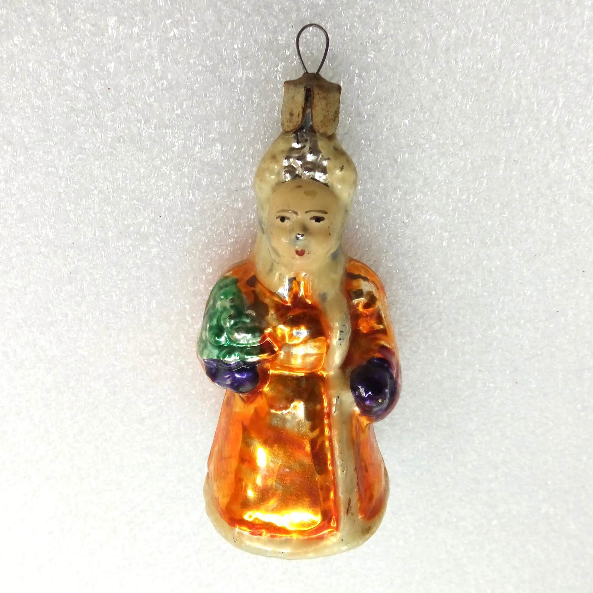 Antique Vintage Glass USSR Christmas Ornament Snowmaiden