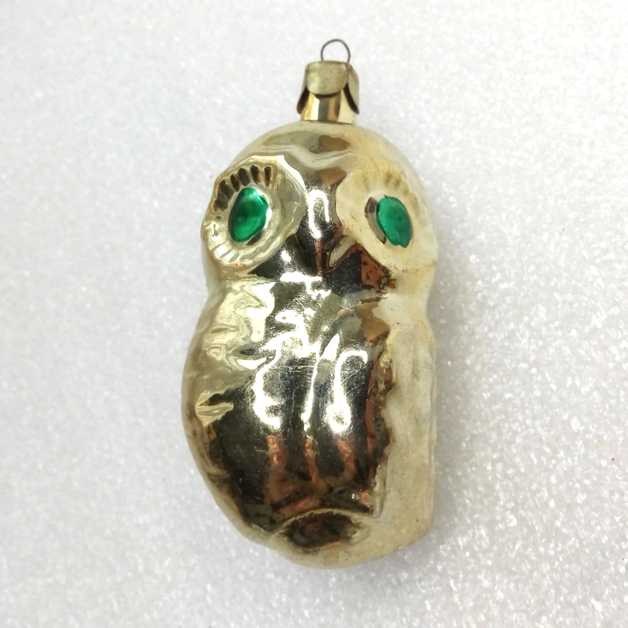 Old Antique Vintage Glass USSR Christmas Ornament Owl