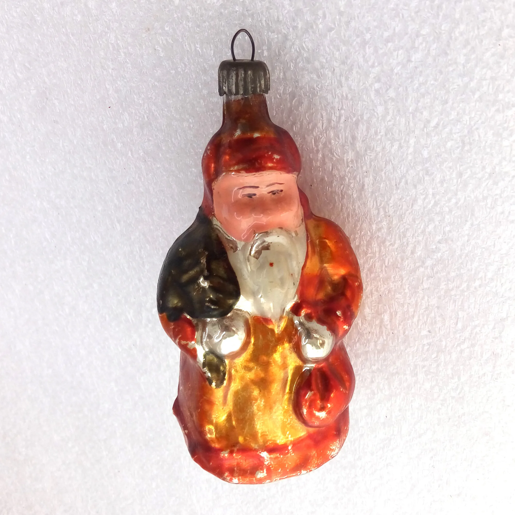 Antique Vintage Glass USSR Christmas Ornament Santa Claus