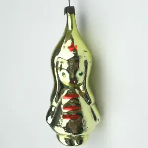 Vintage USSR Silver Glass Christmas Ornaments Red Army Boy