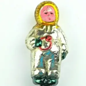 Vintage Silver Glass Christmas Ornament Baby & Toy