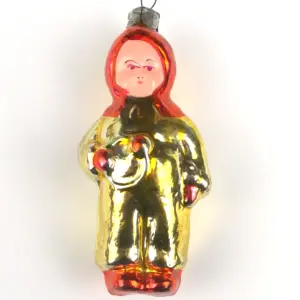 Vintage Glass Christmas Ornament Baby with Toy