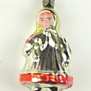 Vintage Glass Christmas Ornament USSR Toy Girl