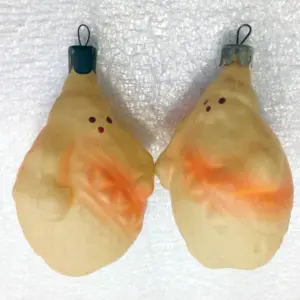Set of 2 Vintage Glass USSR Christmas Ornaments Prince Lemon