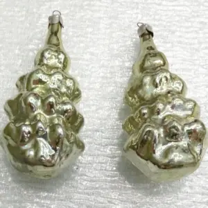 Set of 2 Vintage Glass Christmas Ornaments Toy Christmas