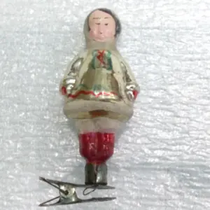 Vintage Glass Christmas Ornament Toy Alaska Girl