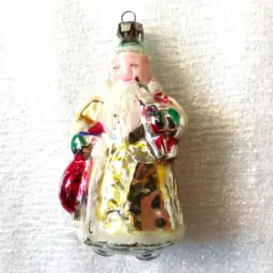 Vintage Glass Christmas Ornament Santa