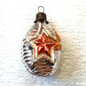 Vintage Glass Christmas USSR Ornament Propaganda Red Star
