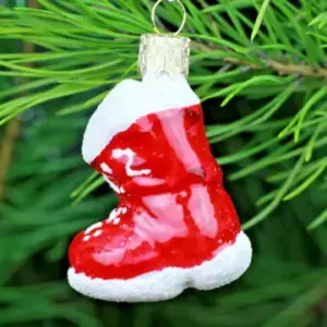 Ukrainian Glass Christmas Ornament Red Boot