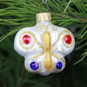 New Ukrainian Glass Christmas Ornament Butterfly
