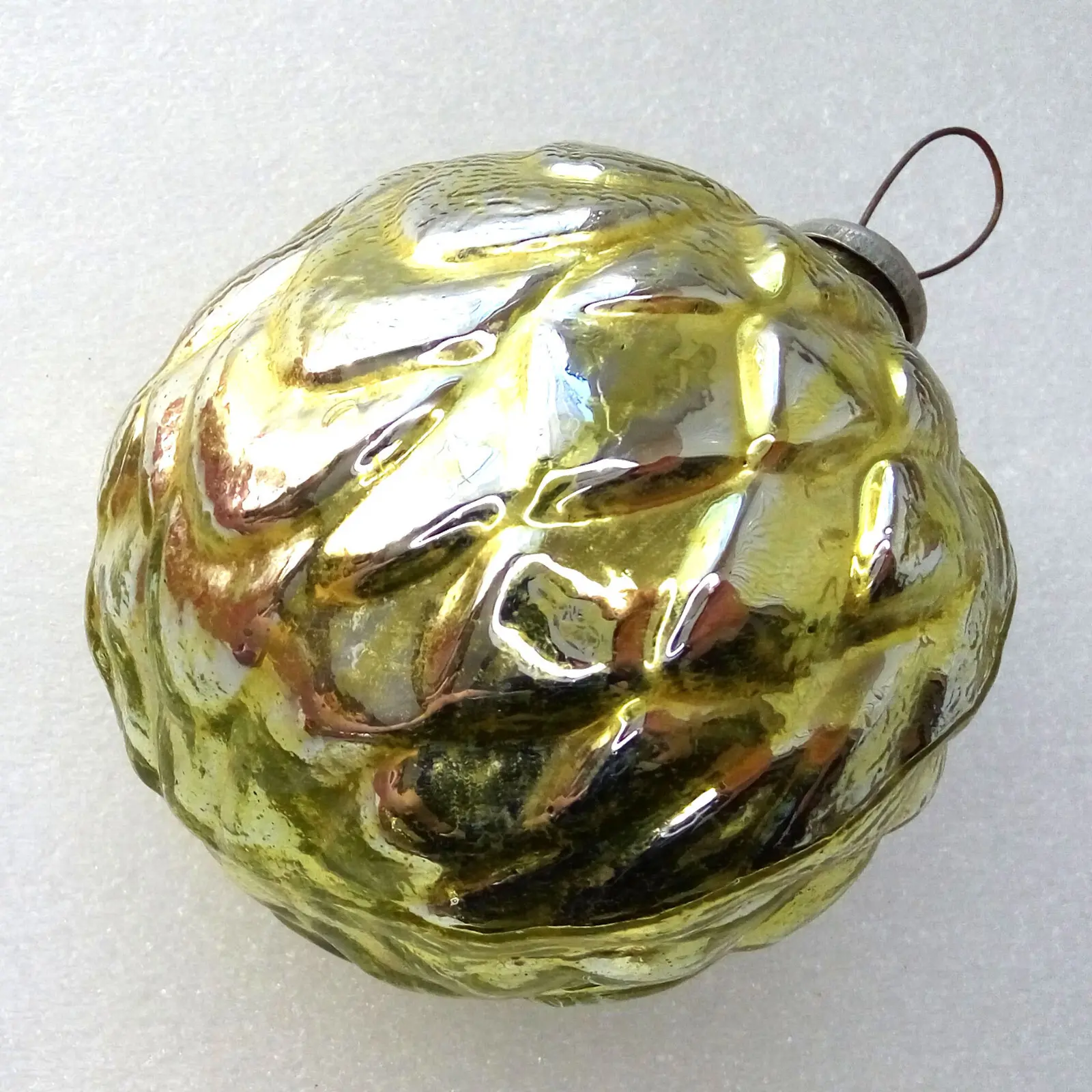 Huge Vintage Ukrainian Glass Christmas Tree Ornament Hop