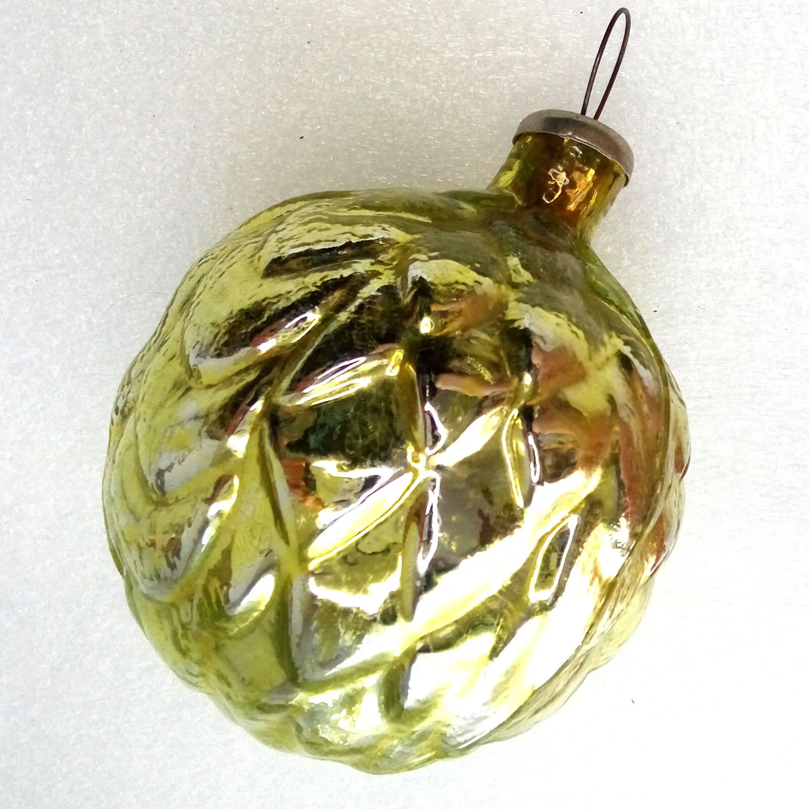 Huge Vintage Ukrainian Glass Christmas Tree Ornament Hop