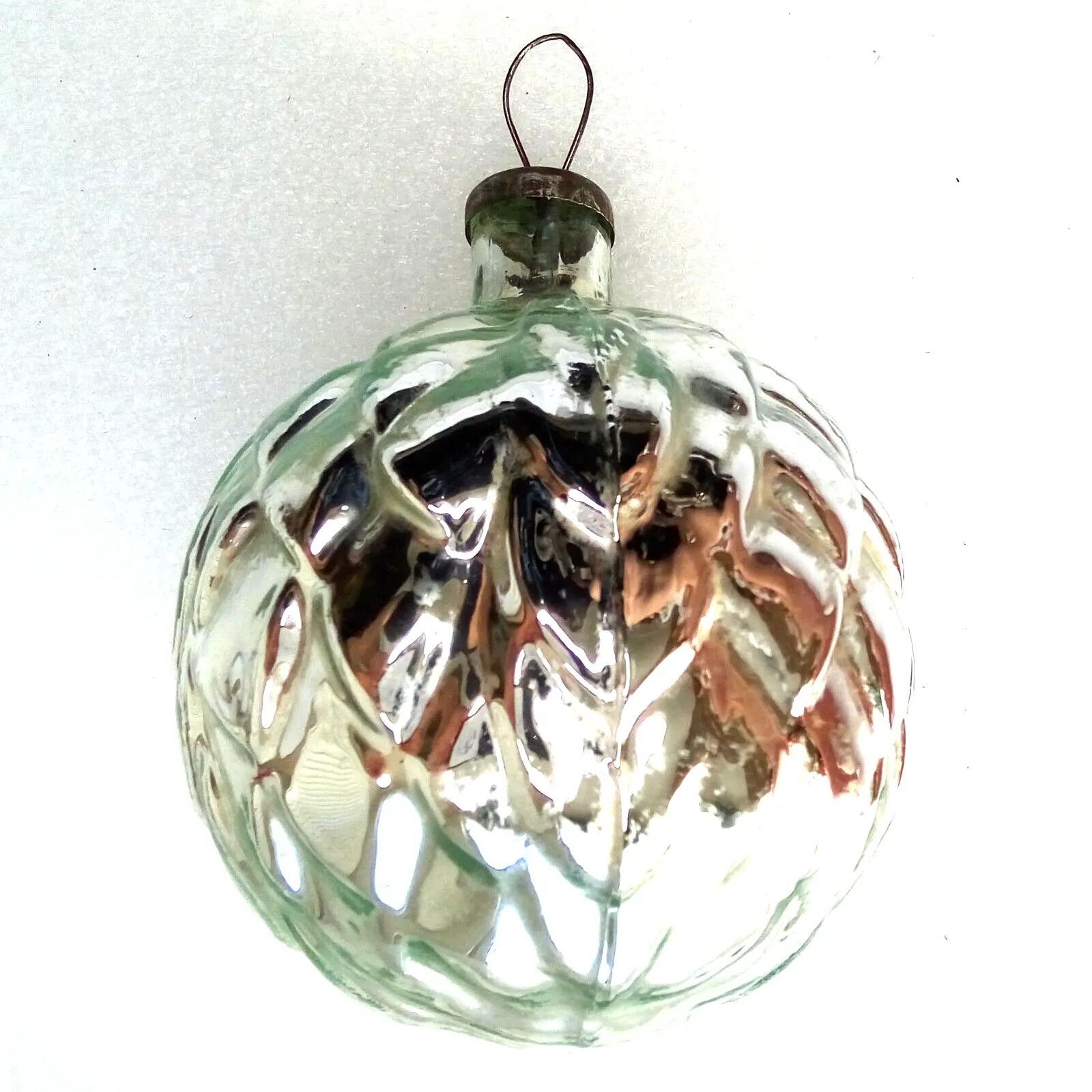 Huge Vintage Ukrainian Glass Christmas Tree Ornament Hop