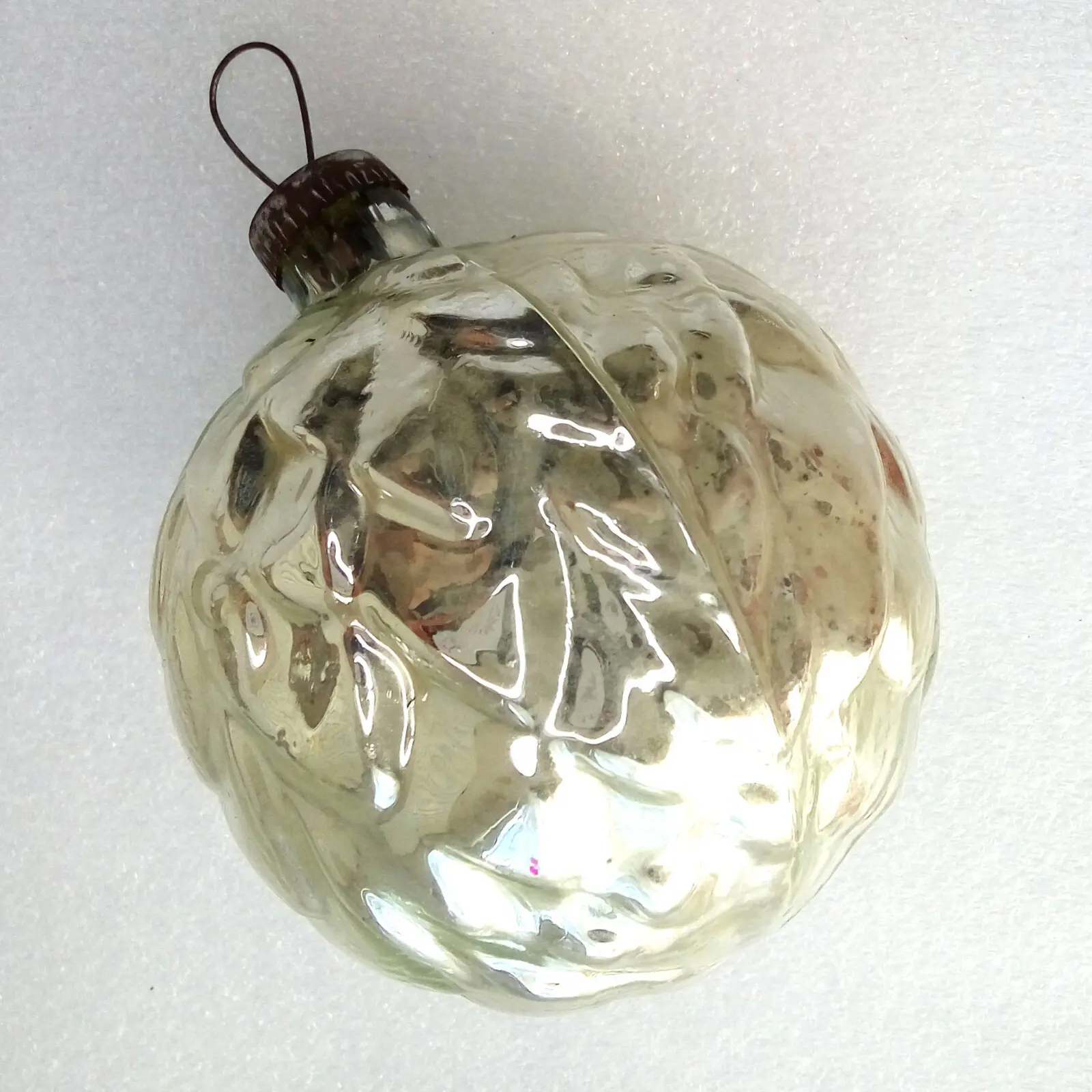 Huge Vintage Ukrainian Glass Christmas Tree Ornament Hop