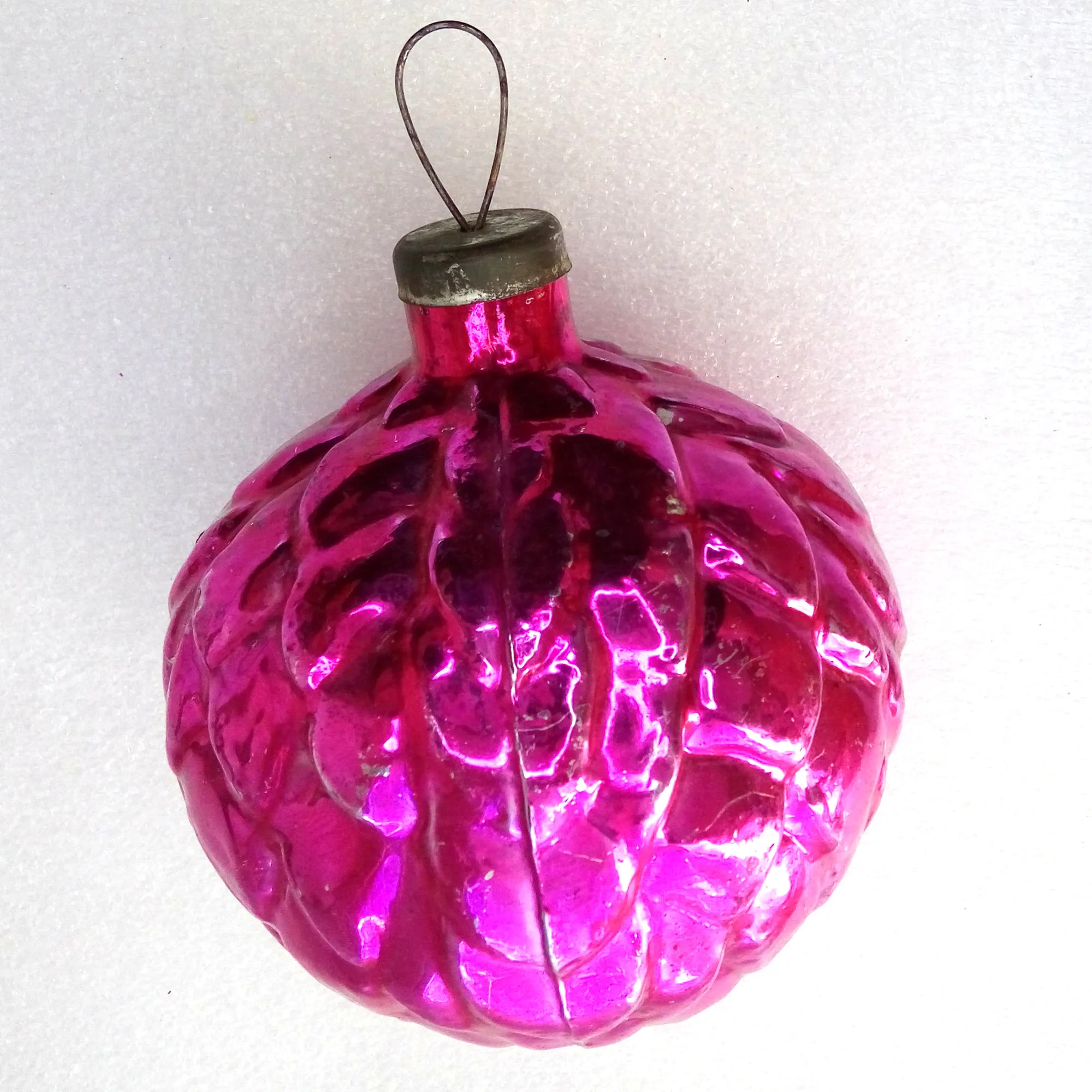 Huge Vintage Ukrainian Glass Christmas Tree Ornament Hop