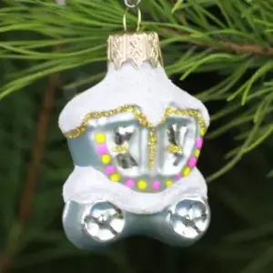Ukrainian Glass Christmas Ornament Coach