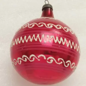 Vintage Russian Glass Christmas Tree Ornament Old Ball