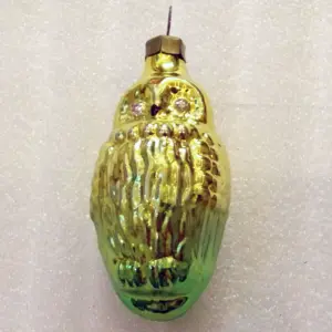 Vintage Glass Christmas USSR Ornament Old Owl