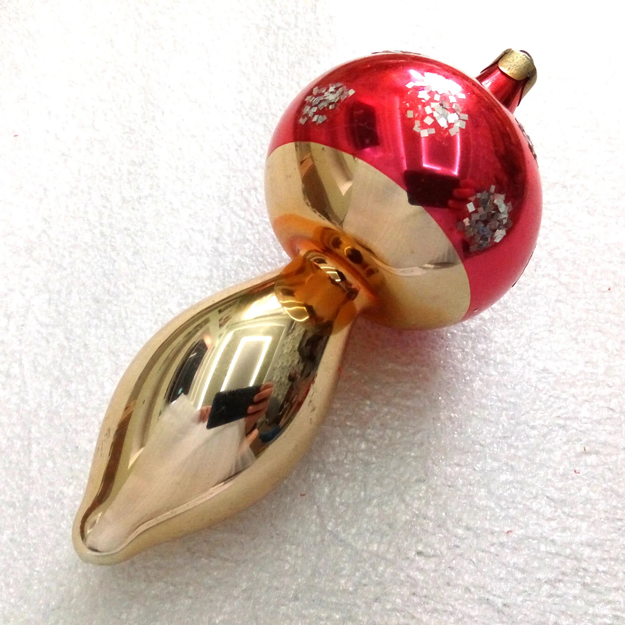 Big Vintage Glass Christmas Tree Ornament Toy Mushroom
