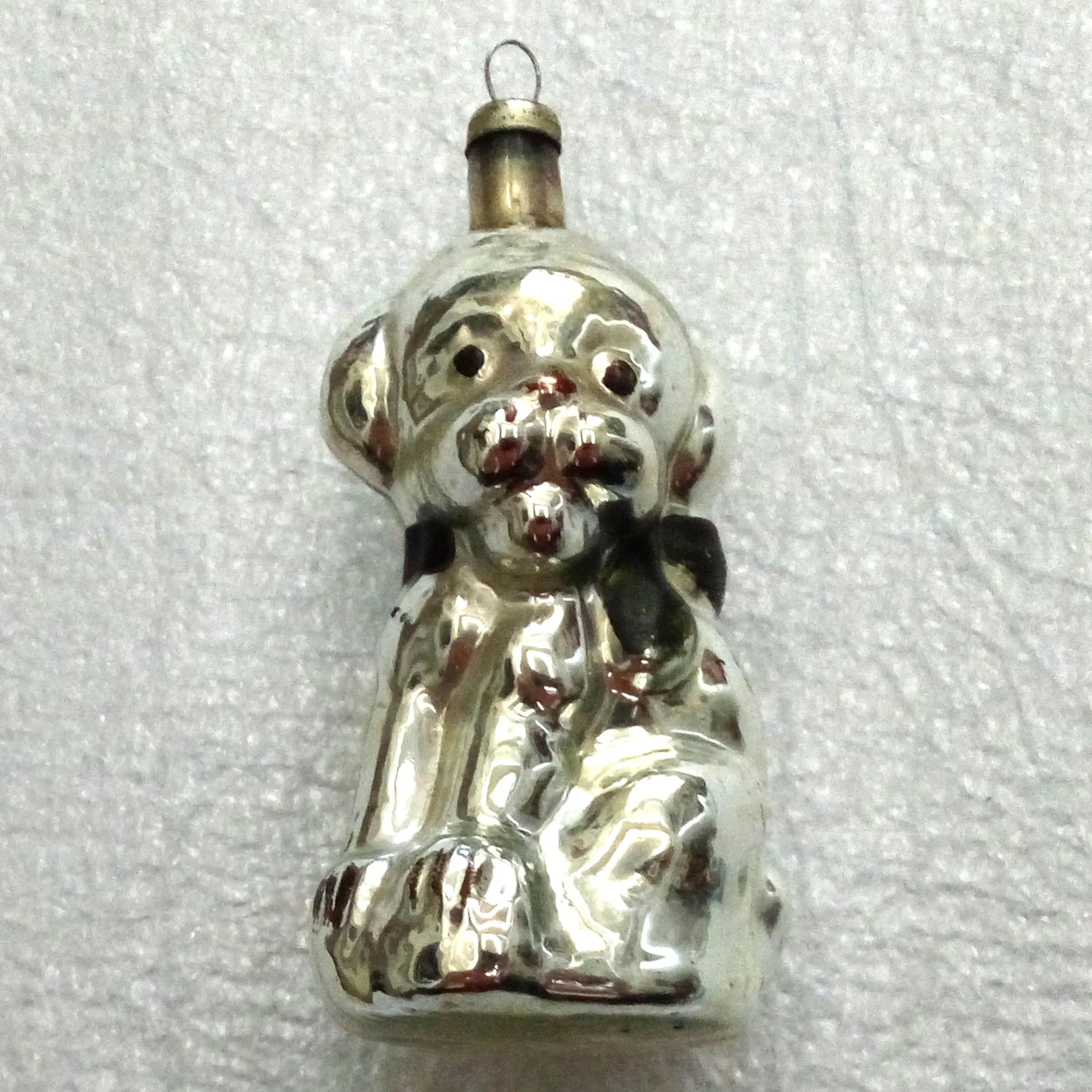 Vintage Glass Christmas Ornament Toy Puppy