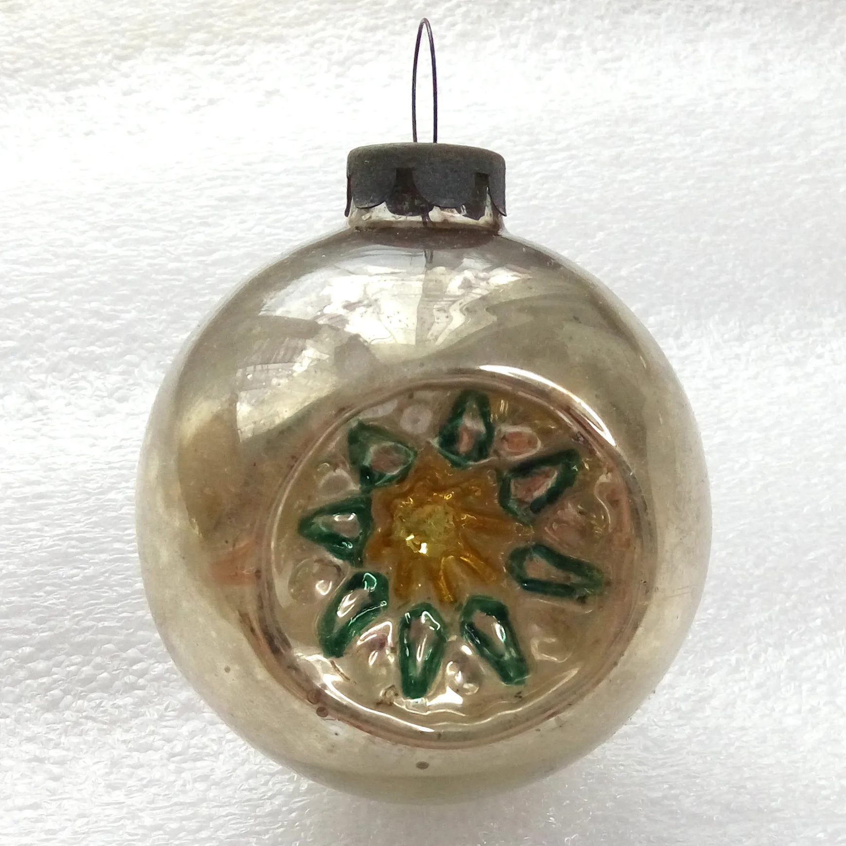 Vintage Glass Christmas Ornament Lantern