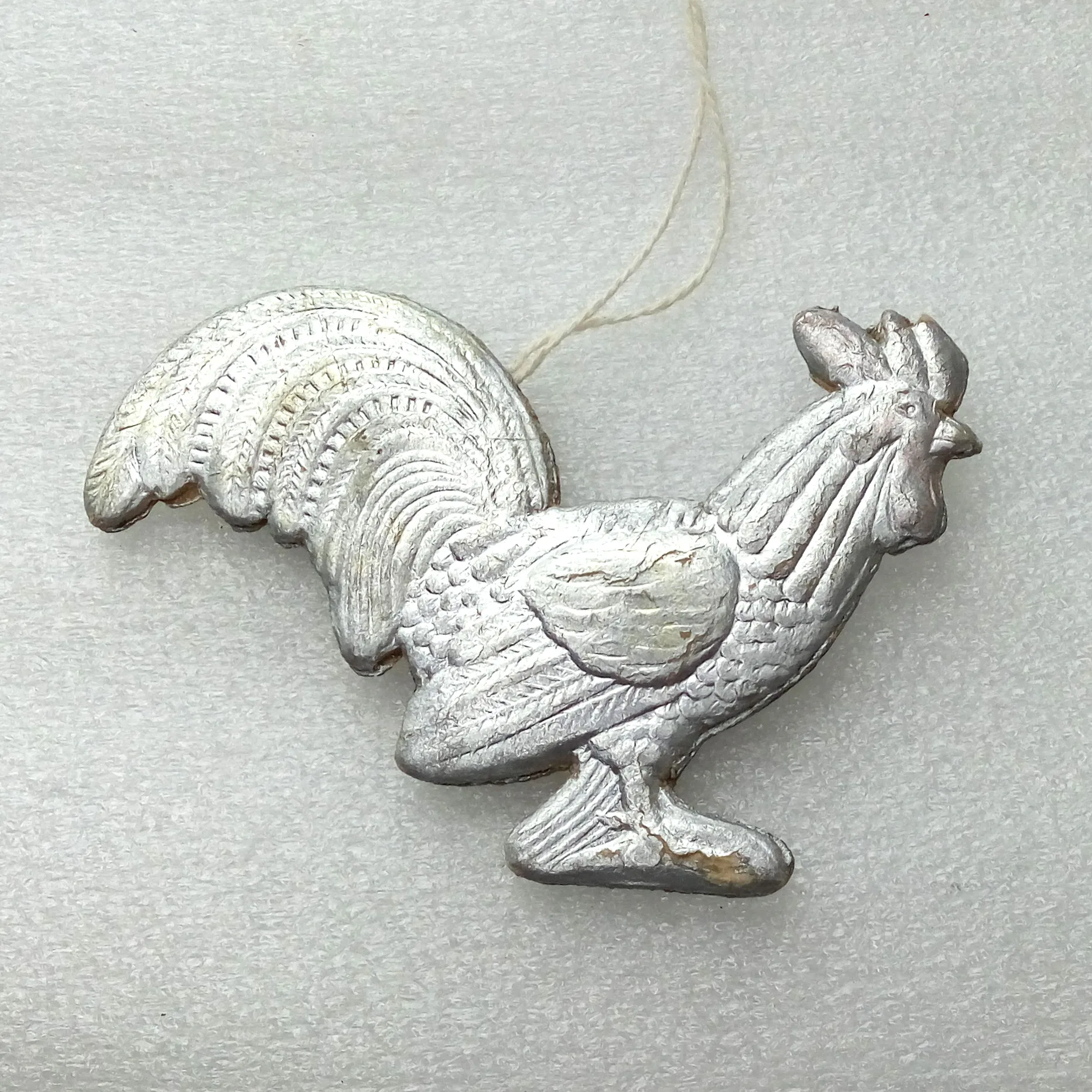 Vintage Cardboard Christmas Ornament Rooster