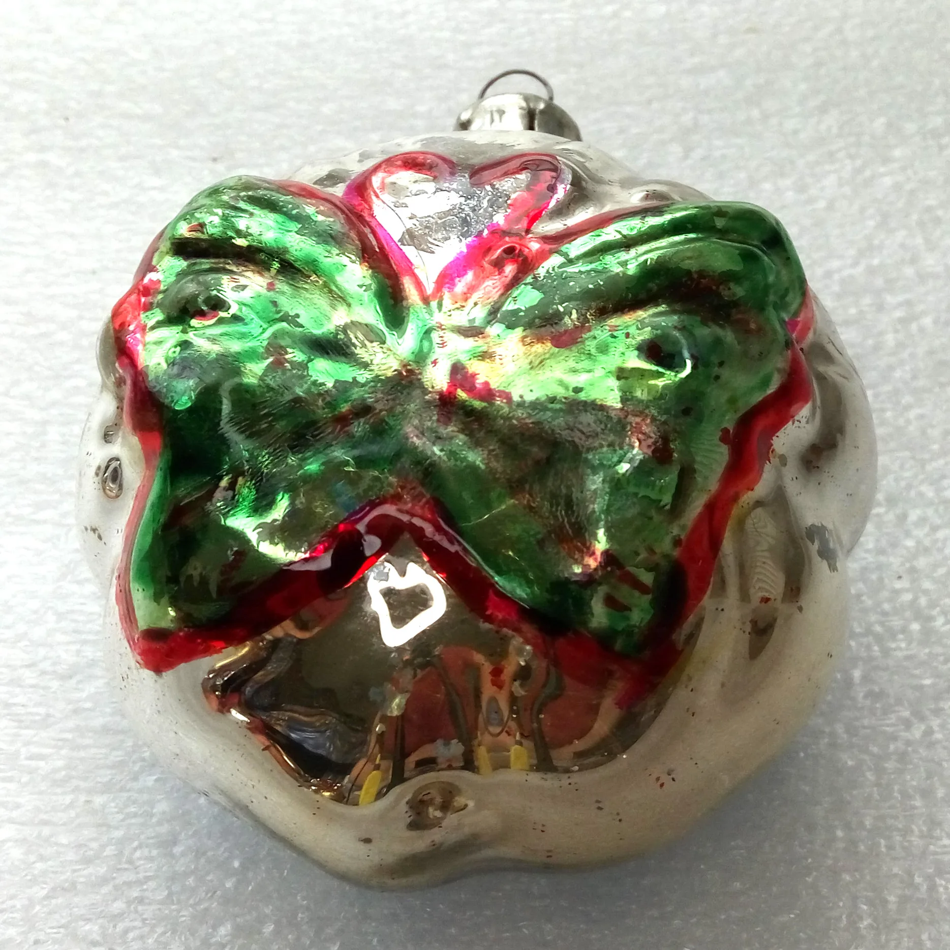 Vintage Glass Christmas Ornament Butterfly