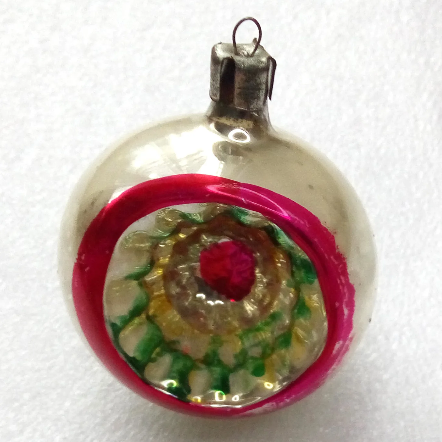 Vintage Glass Christmas Ornament Lantern