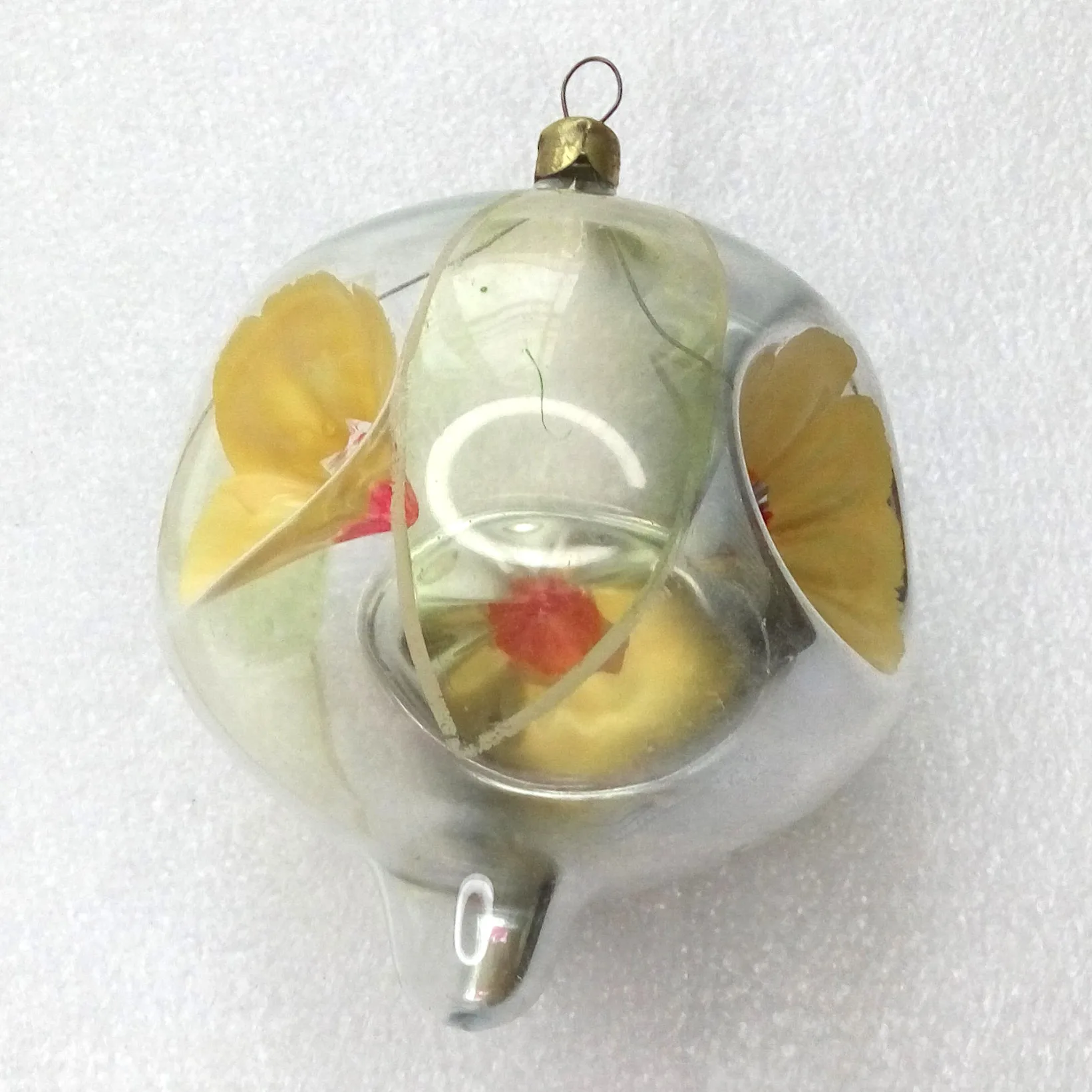 Vintage Glass Christmas Ornament Lantern
