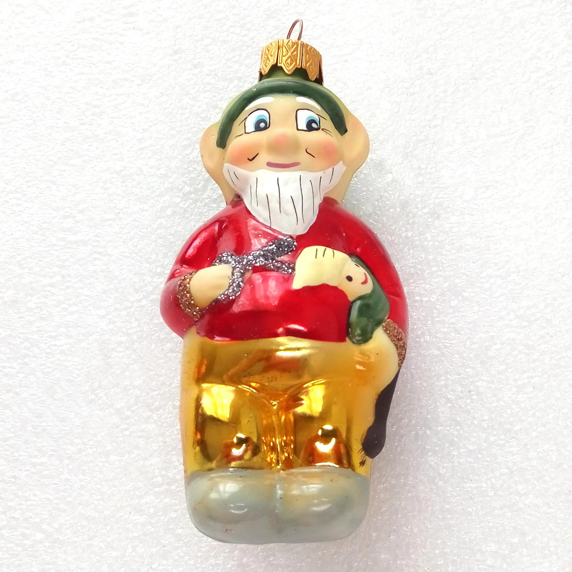 Ukrainian Glass Christmas Ornament Gnome