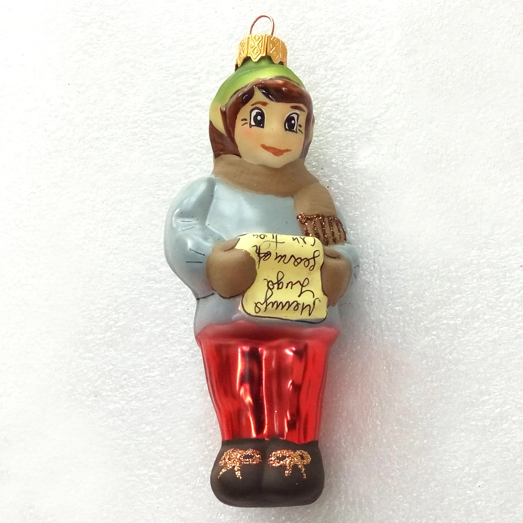 Ukrainian Glass Christmas Ornament Gnome