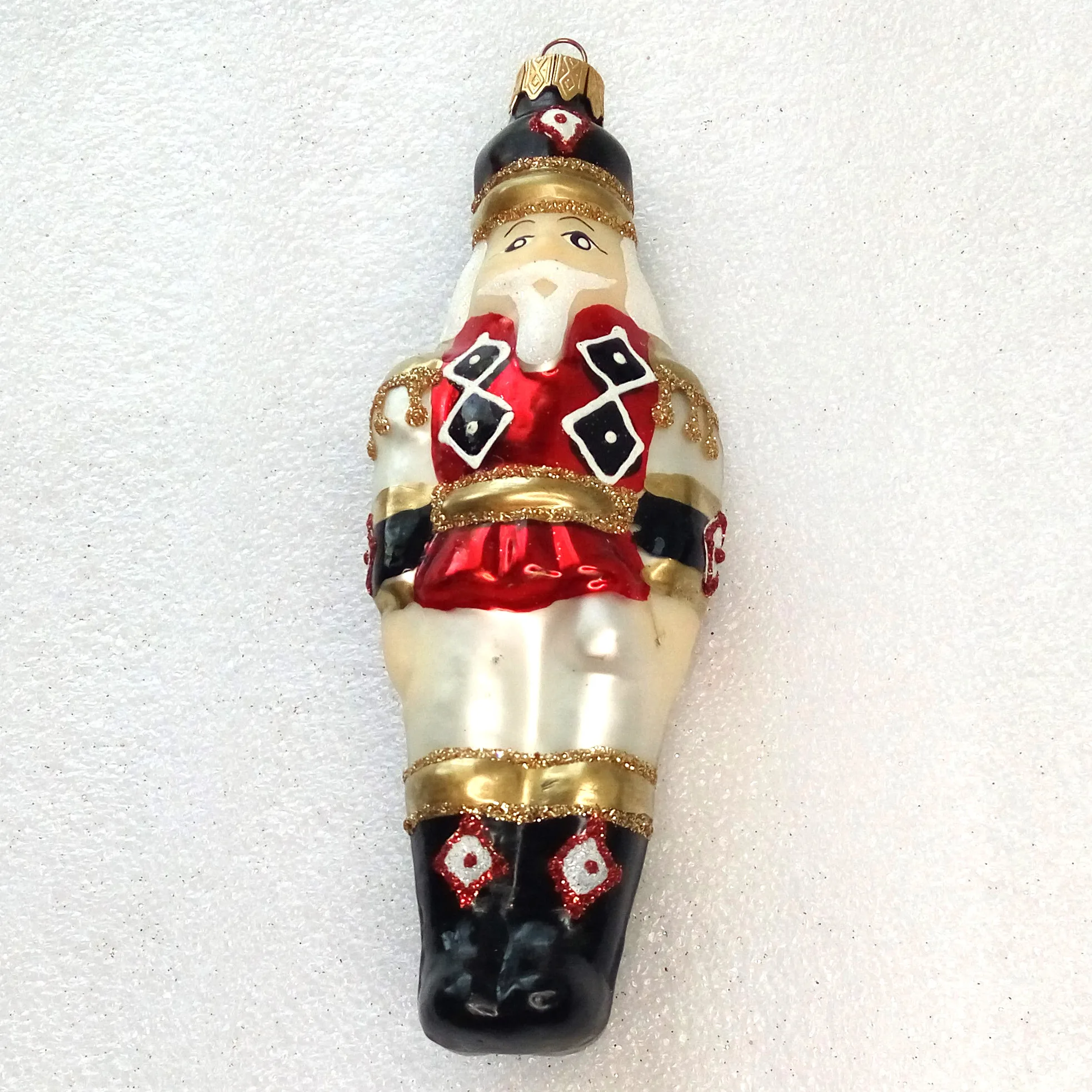 Ukrainian Glass Christmas Ornament Tin Soldier