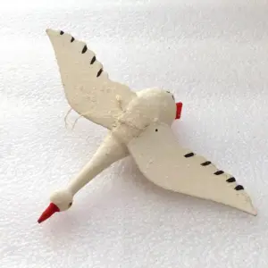 Vintage Paper Mache Christmas Ornament Tree Russian Swan
