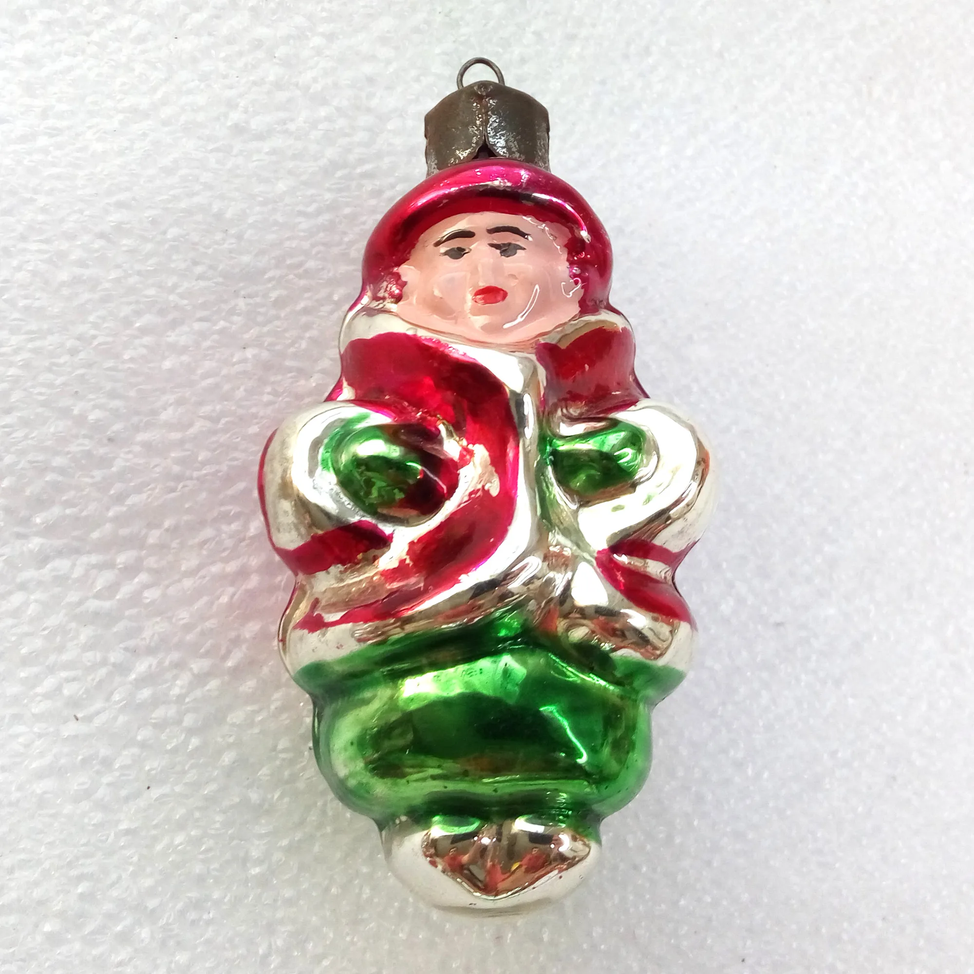 Antique Vintage Mercury Glass Christmas Ornament Woman