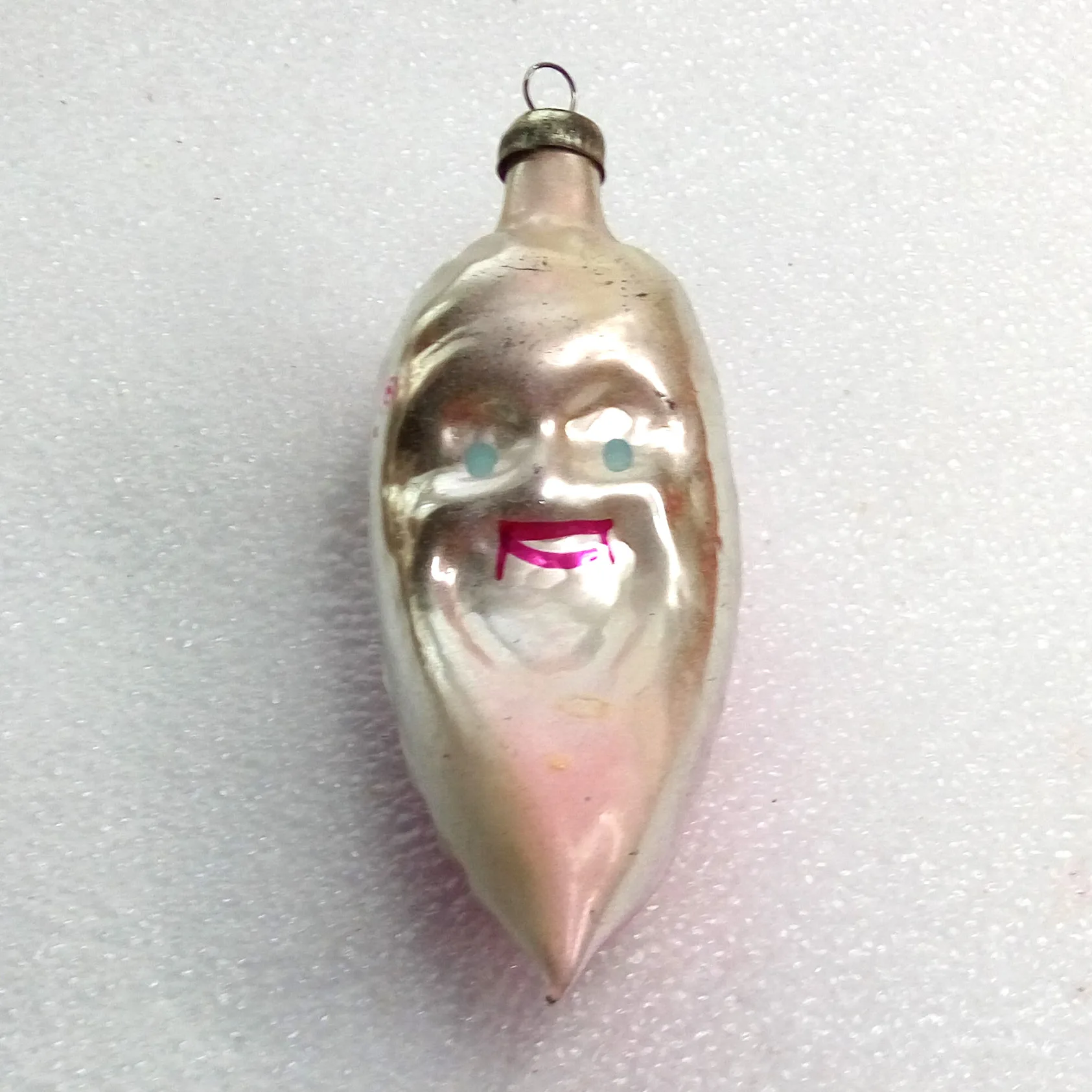 Antique Vintage Glass Christmas Ornament Half Moon