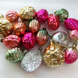Lot of 18 Vintage Glass Christmas Antique Tree Ornaments