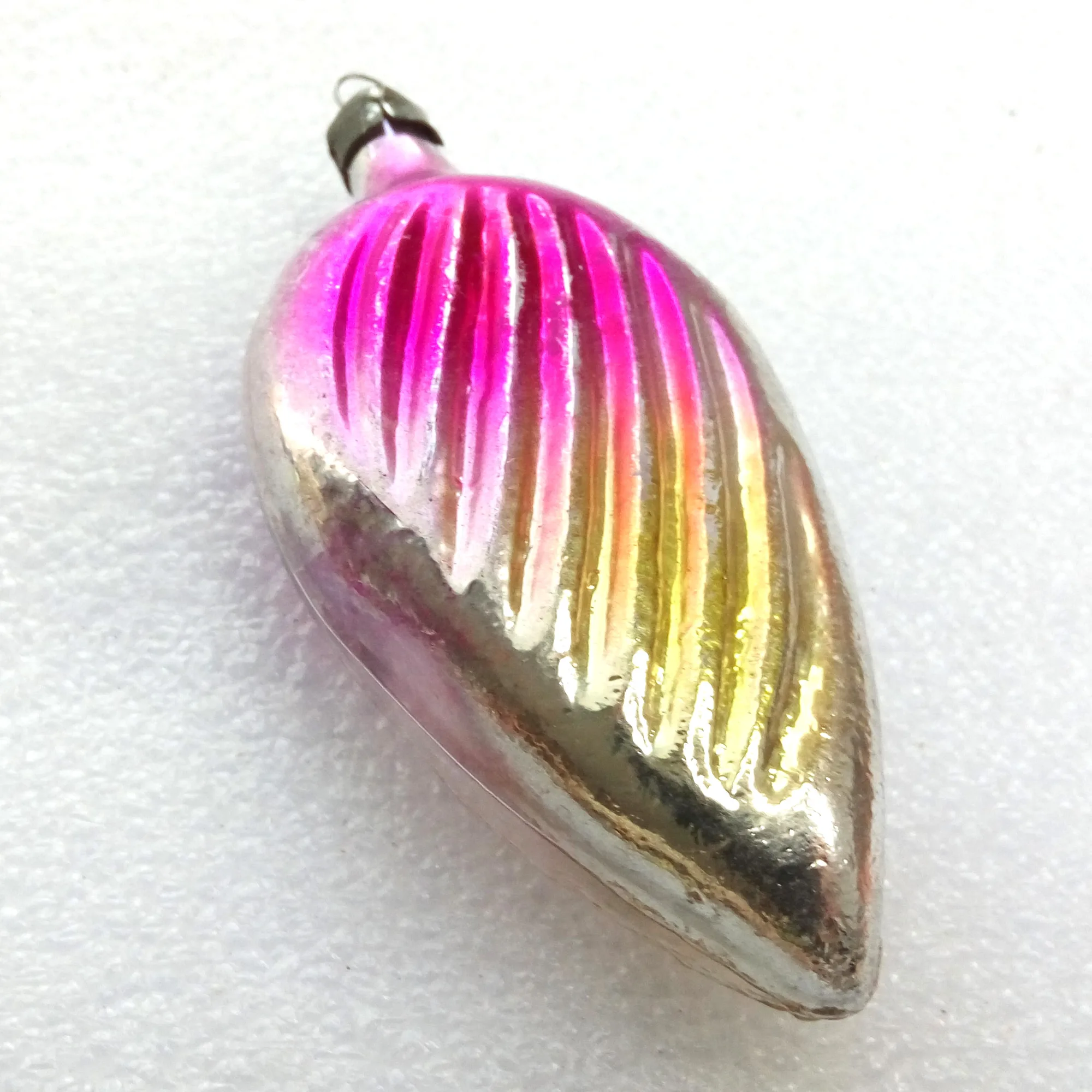 Vintage Glass Christmas Ornament Leaf