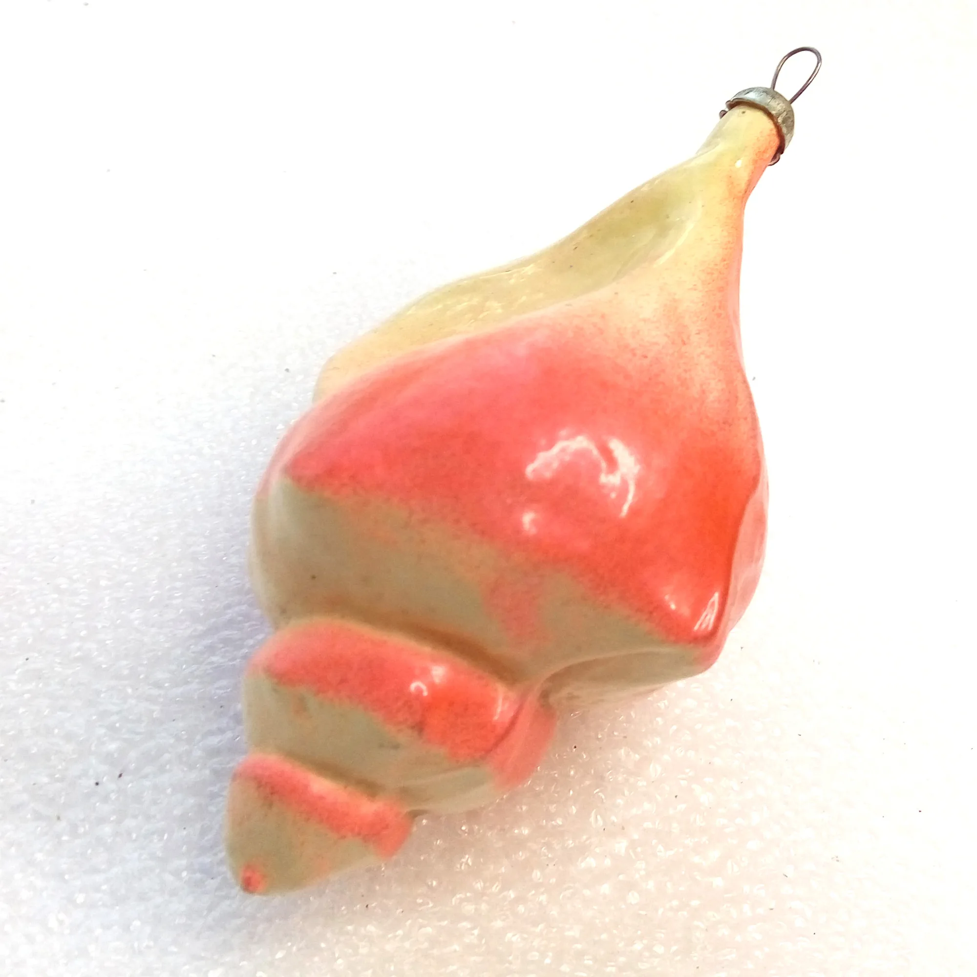 Vintage Ukrainian Glass Christmas Ornament Toy Shell