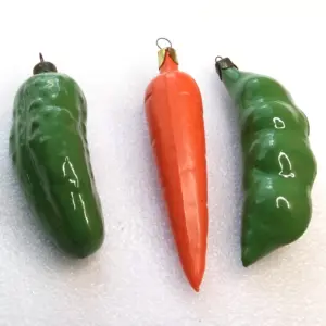 Set of 3 Vintage Glass Christmas Ornament Vegetables