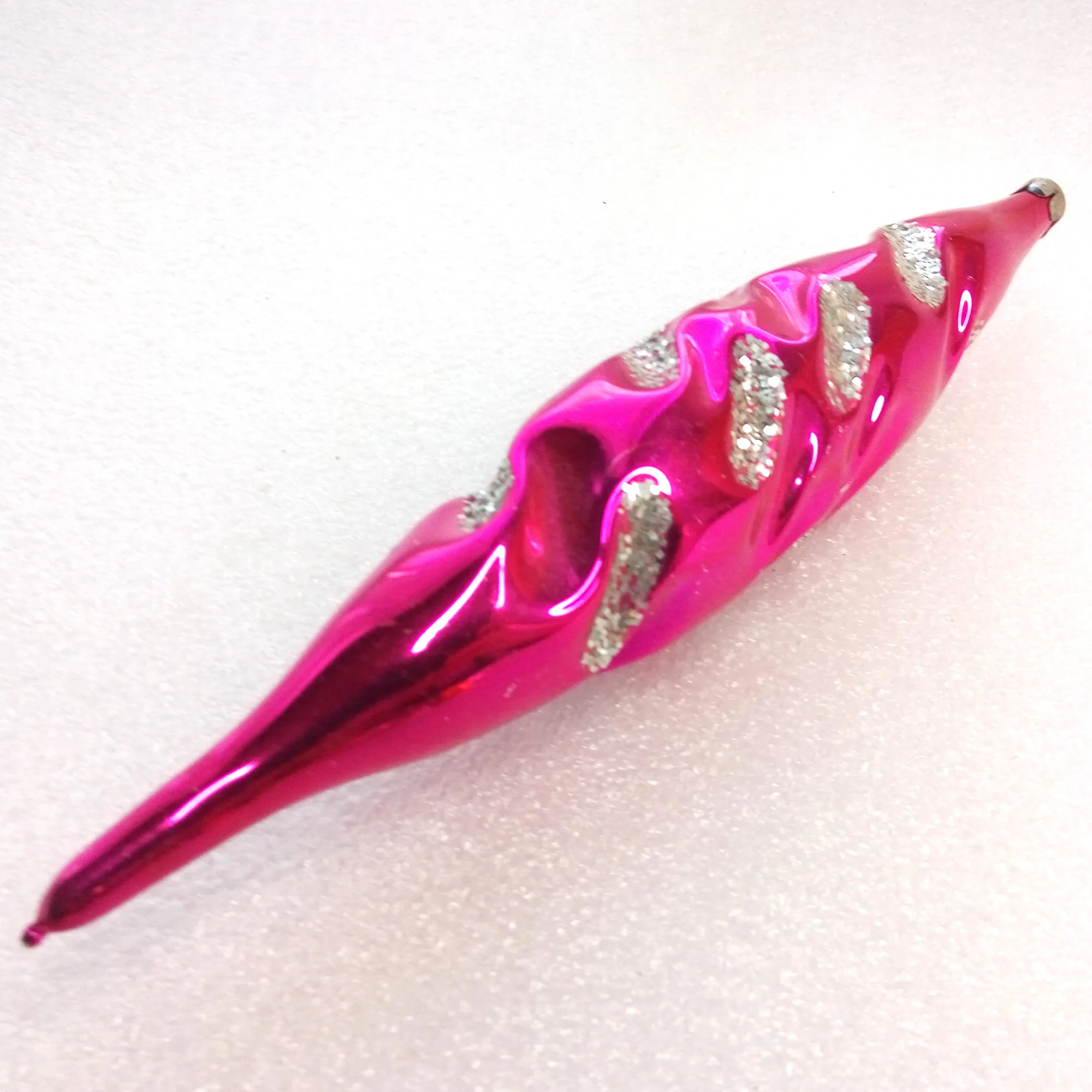 Big Antique Vintage Glass Christmas Ornament Icicle