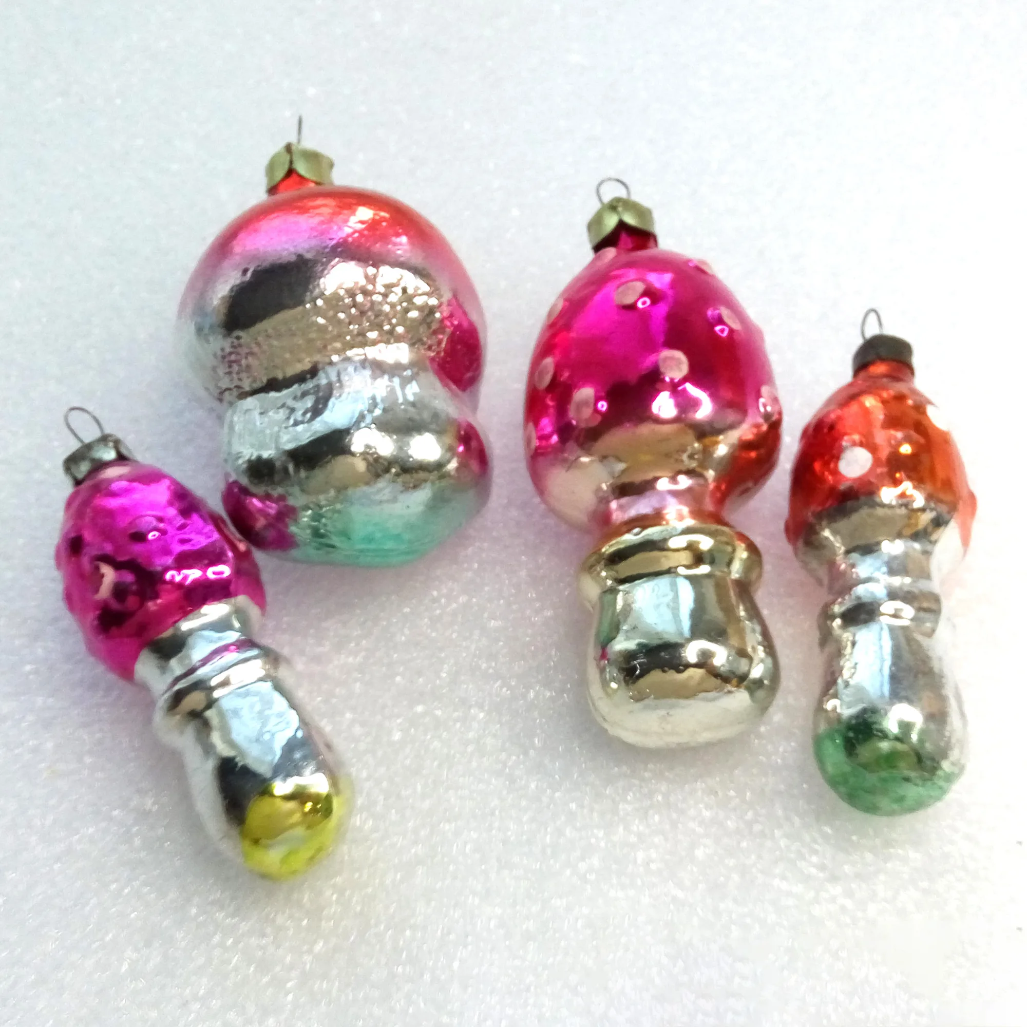 Set of 3 Old Antique Vintage Glass Christmas Ornament Stars